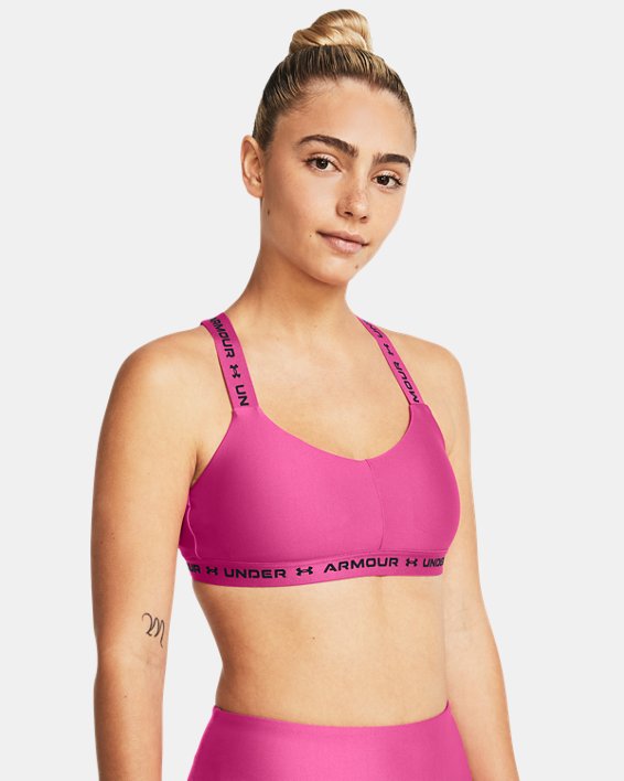 Sujetador deportivo UA Crossback Low para mujer, Pink, pdpMainDesktop image number 0